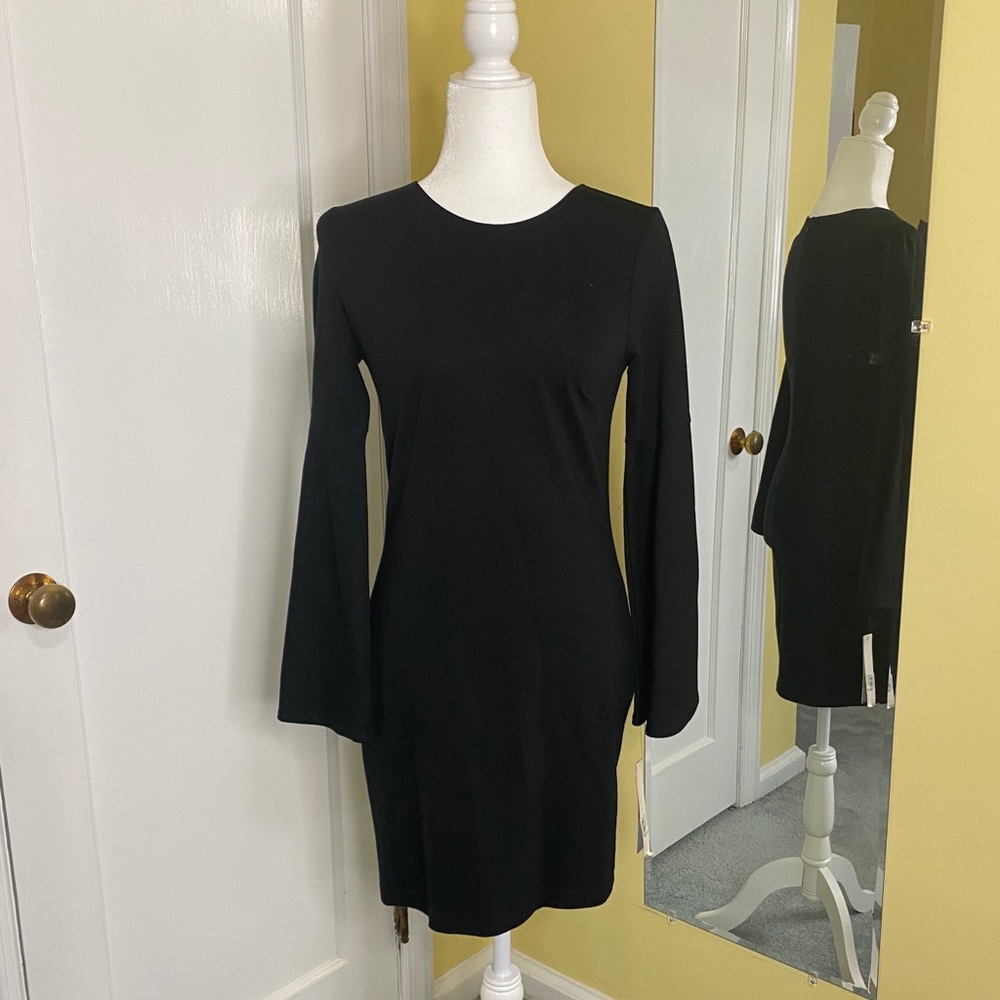 Black bell sleeved dress NWT